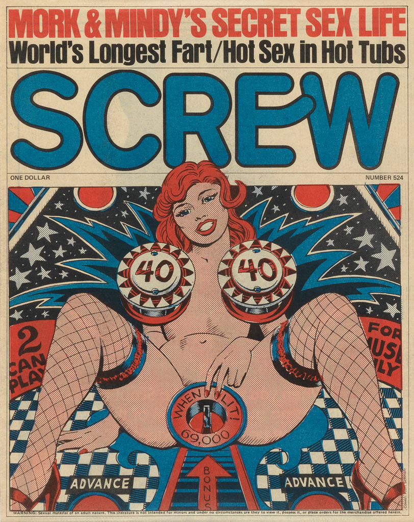 (EROTIC.) KURT SCHNURR. Two covers for Screw magazine.
